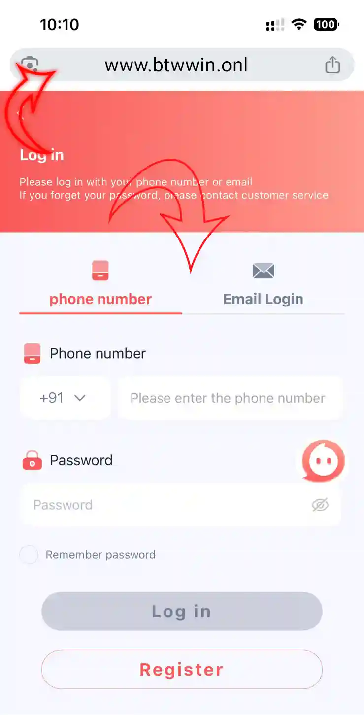 how to login btw win step 01