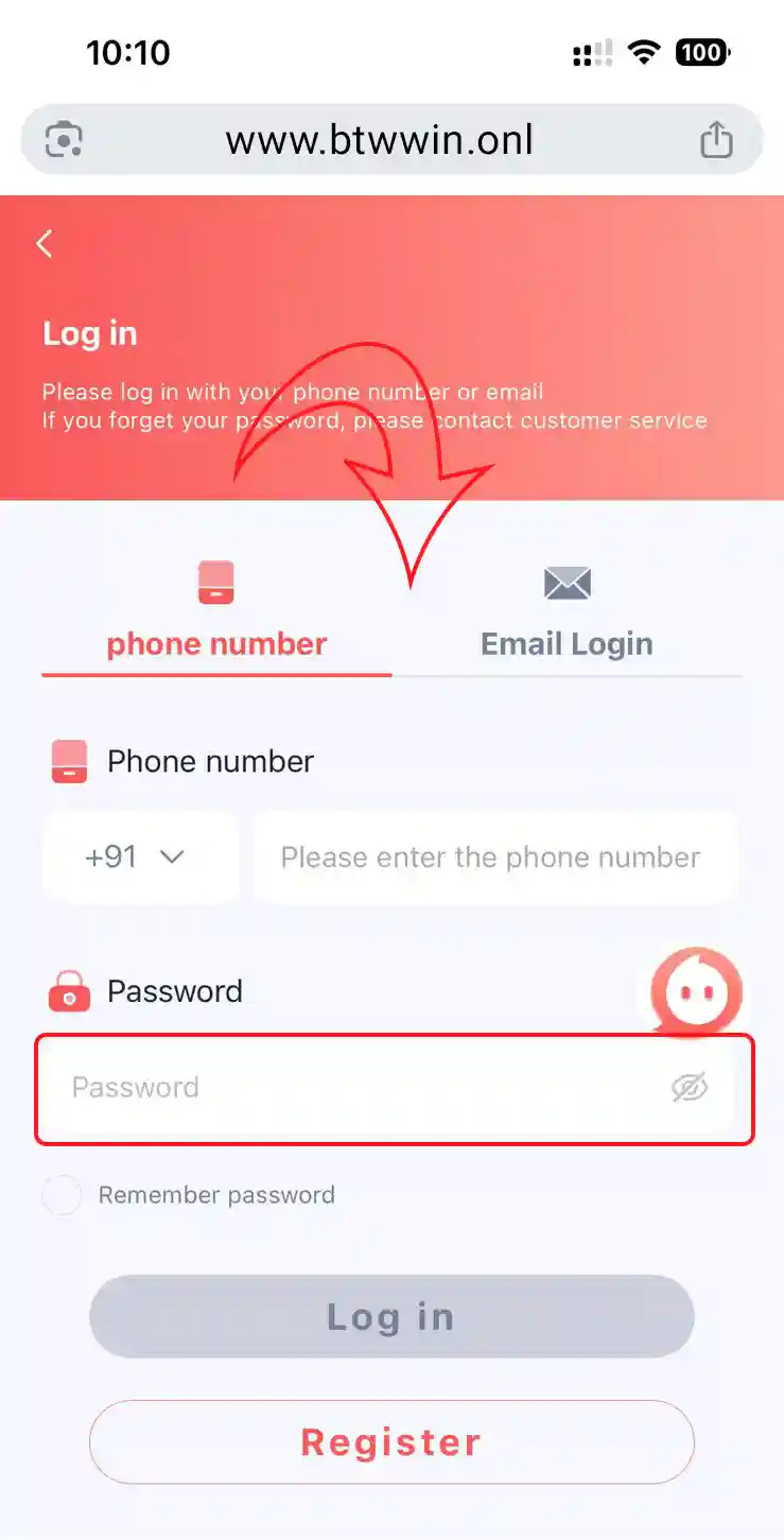 how to login btw win step 03